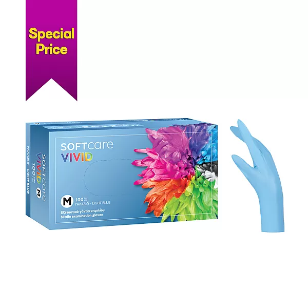 ΓΑΝΤΙΑ ΝΙΤΡΙΛΙΟΥ SOFT CARE VIVID- ΓΑΛΑΖΙΟ